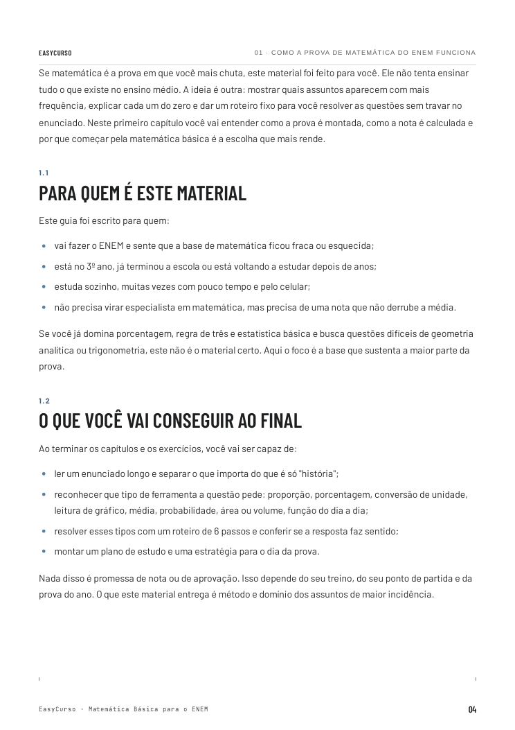 Página de amostra 2 do material Matemática Básica para o ENEM