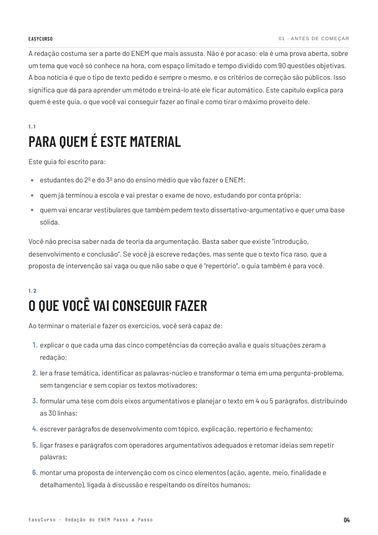 Página de amostra 2 do material Redação do ENEM Passo a Passo